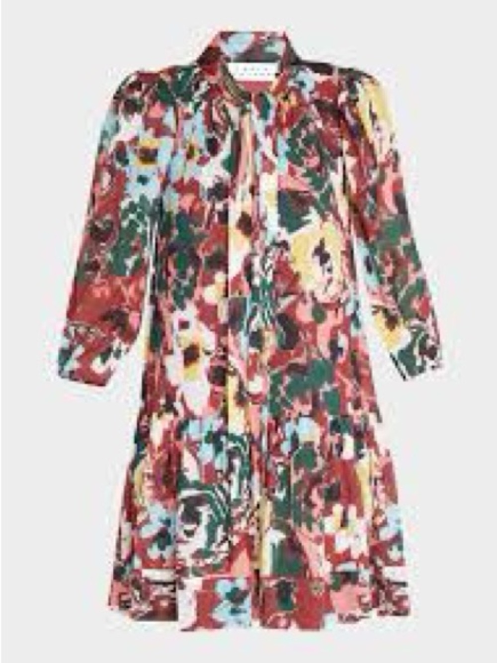 Tanya Taylor Women's Red Silk Floral Self-Tie Mini Dress Size L
